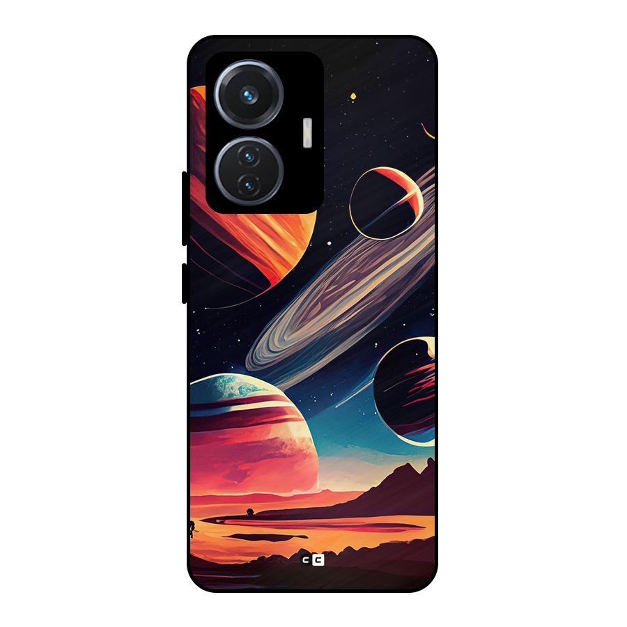 Space Planets Metal Back Case for iQOO Z6 44W