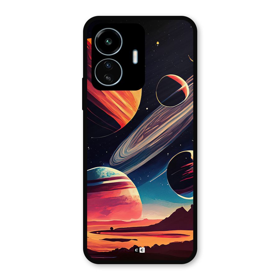 Space Planets Metal Back Case for vivo iQOO Z6 Lite 5G