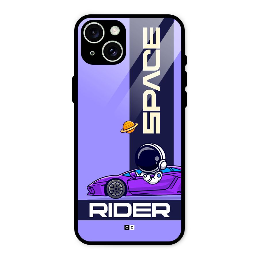 Space RIder Glass Back Case for iPhone 15 Plus