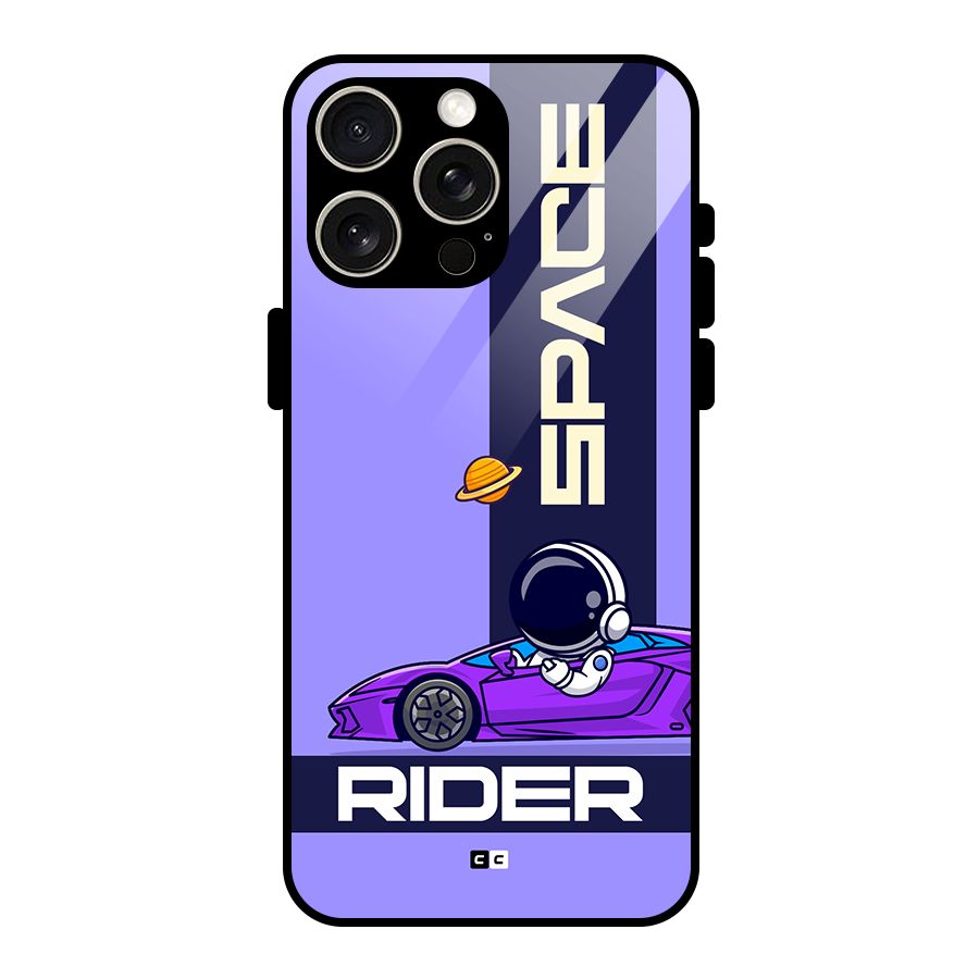 Space RIder Glass Back Case for iPhone 15 Pro Max