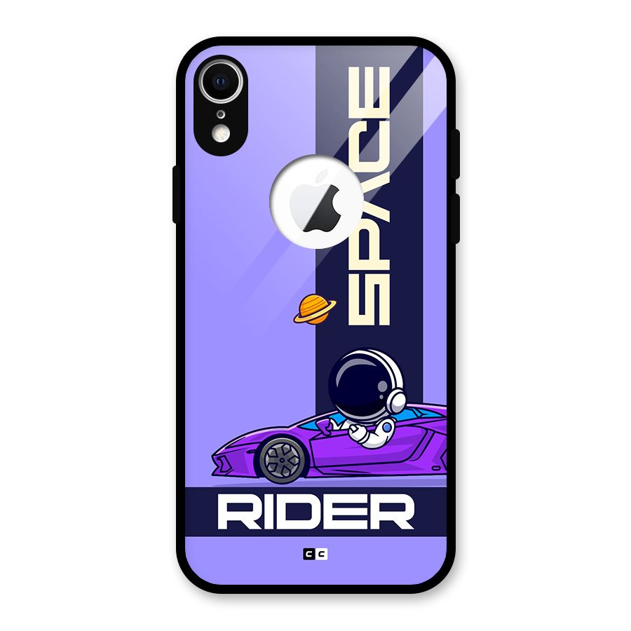 Space RIder Glass Back Case for iPhone XR Logo Cut
