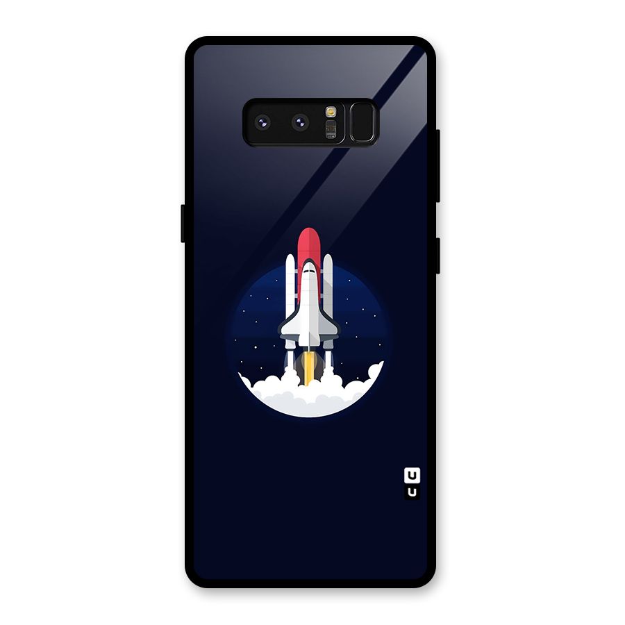 Space Rocket Minimal Glass Back Case for Galaxy Note 8