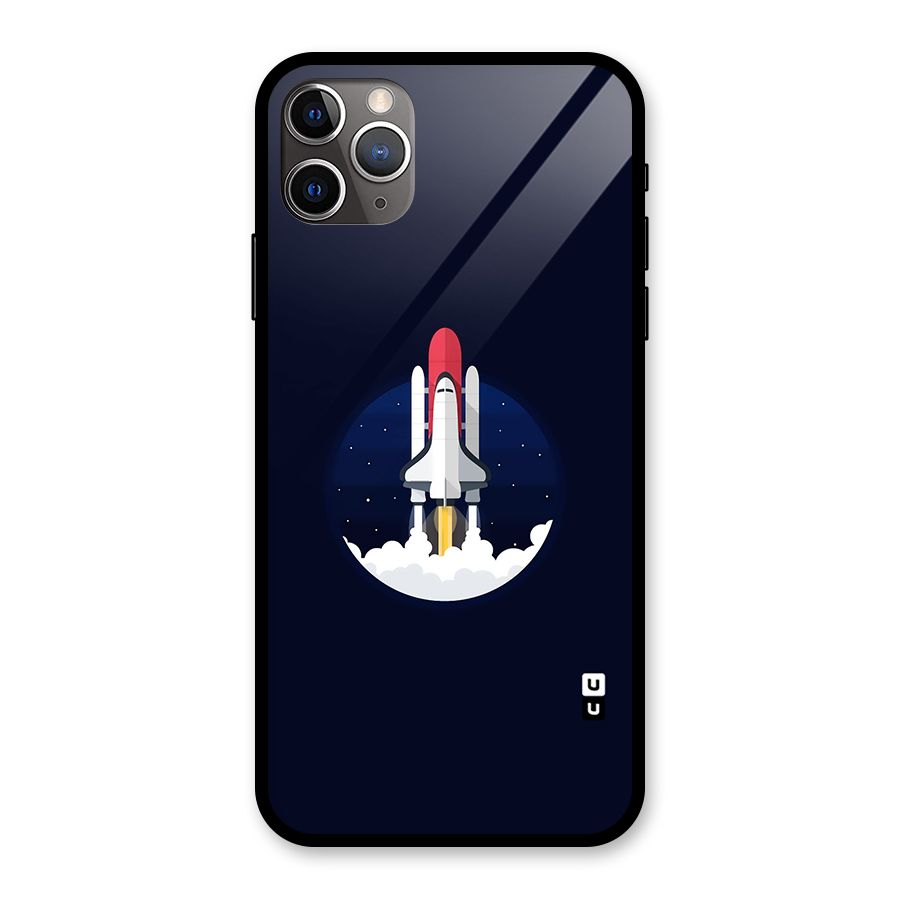 Space Rocket Minimal Glass Back Case for iPhone 11 Pro Max