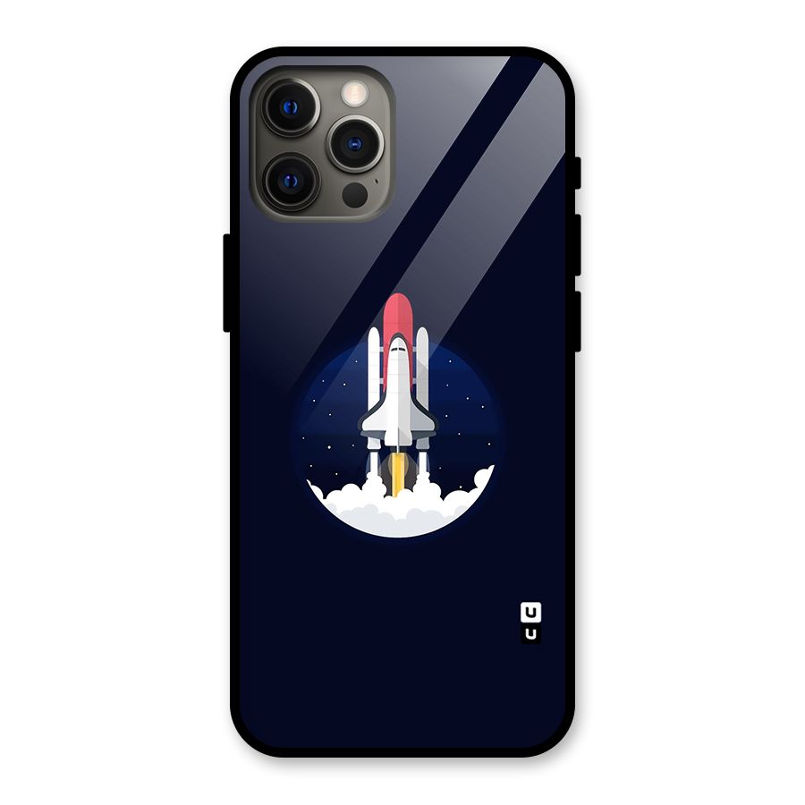Space Rocket Minimal Glass Back Case for iPhone 12 Pro Max