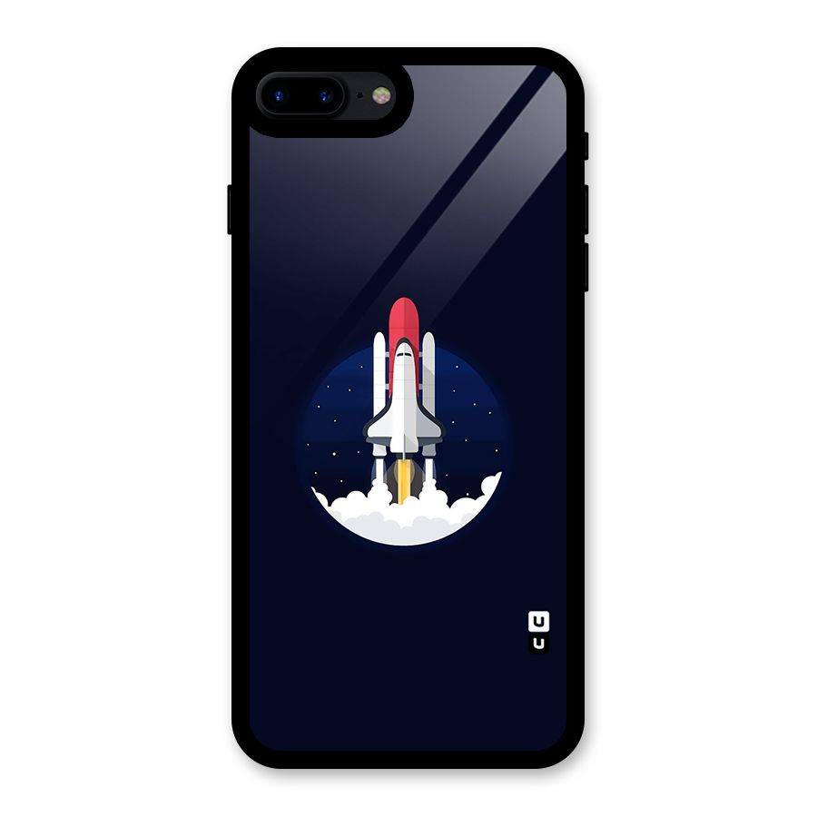 Space Rocket Minimal Glass Back Case for iPhone 7 Plus