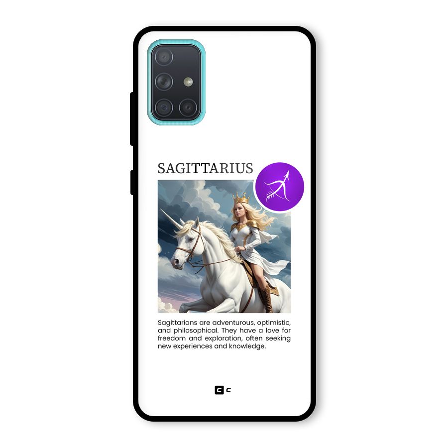 Sparkling Sagittarius Glass Back Case for Galaxy A71