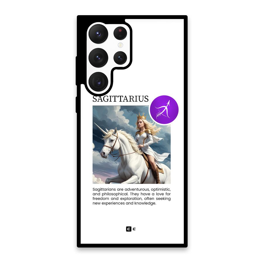 Sparkling Sagittarius Glass Back Case for Galaxy S22 Ultra 5G