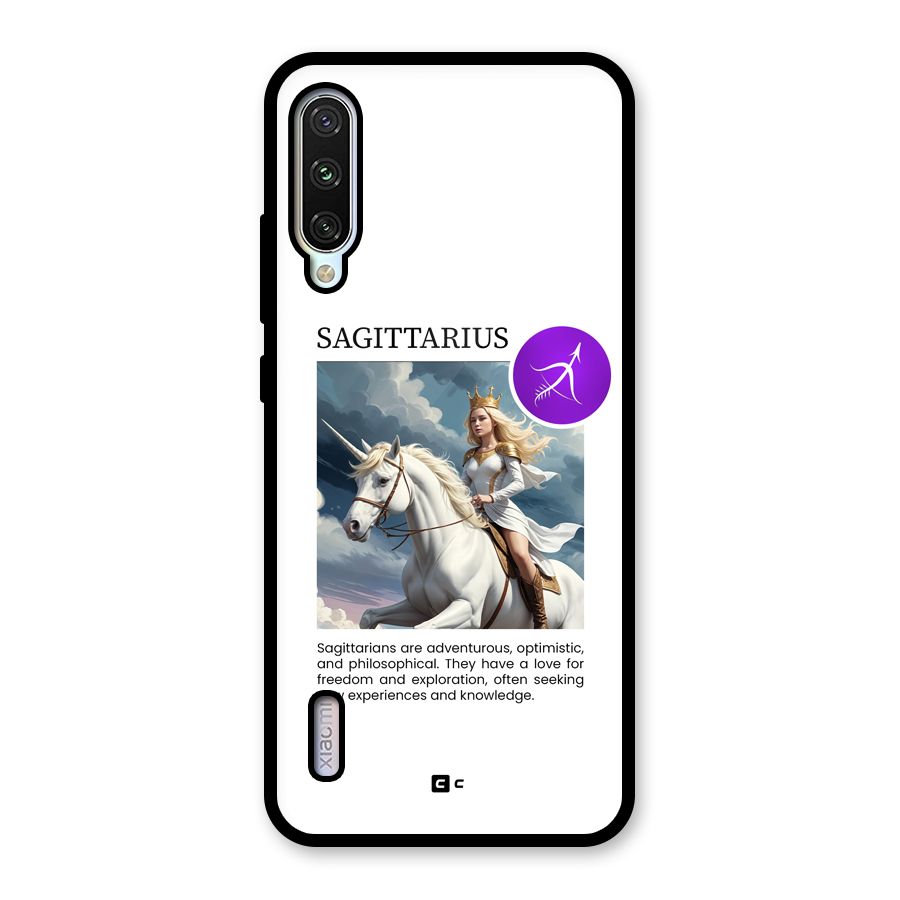 Sparkling Sagittarius Glass Back Case for Mi A3