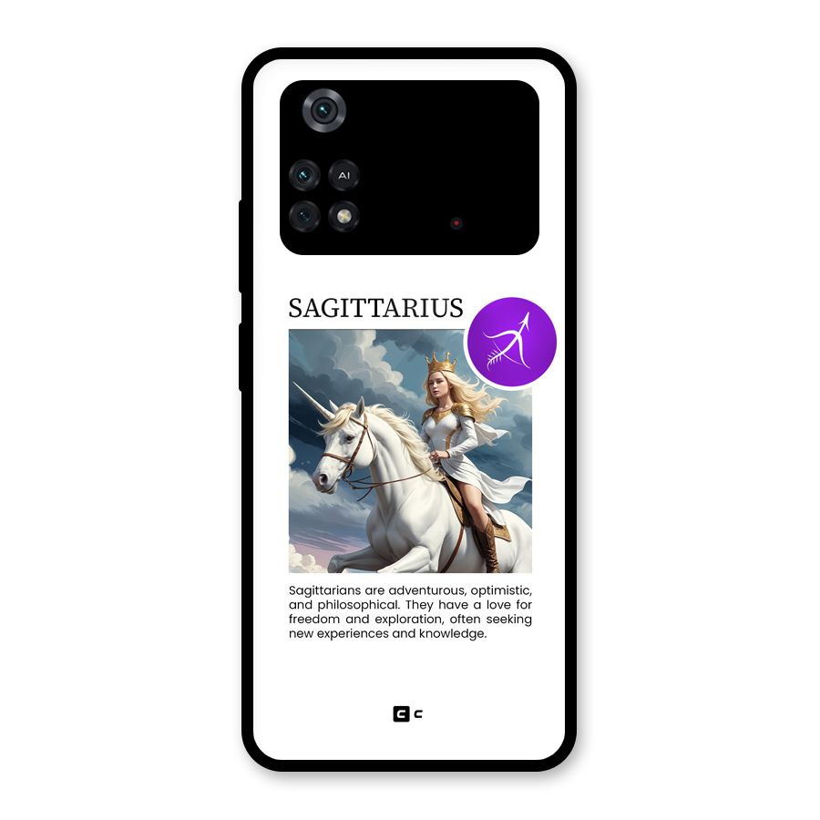 Sparkling Sagittarius Glass Back Case for Poco M4 Pro 4G