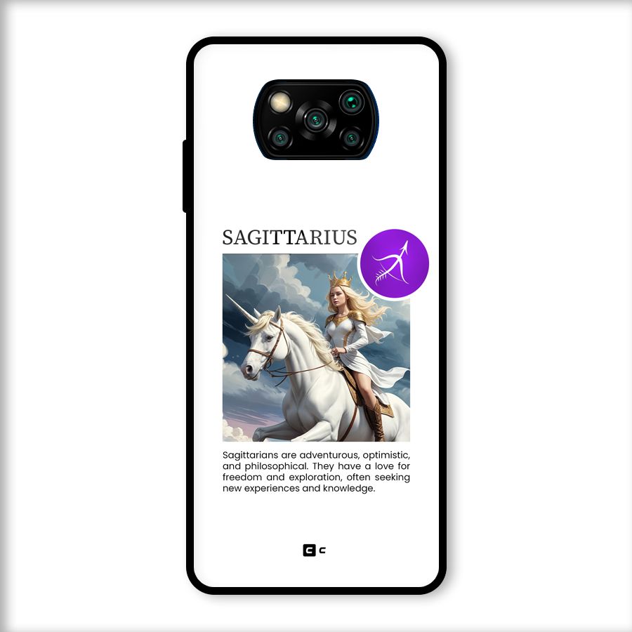Sparkling Sagittarius Glass Back Case for Poco X3