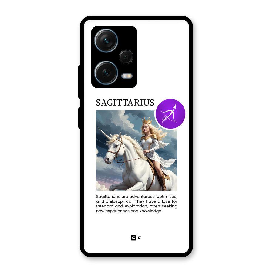 Sparkling Sagittarius Glass Back Case for Redmi Note 12 Pro Plus 5G