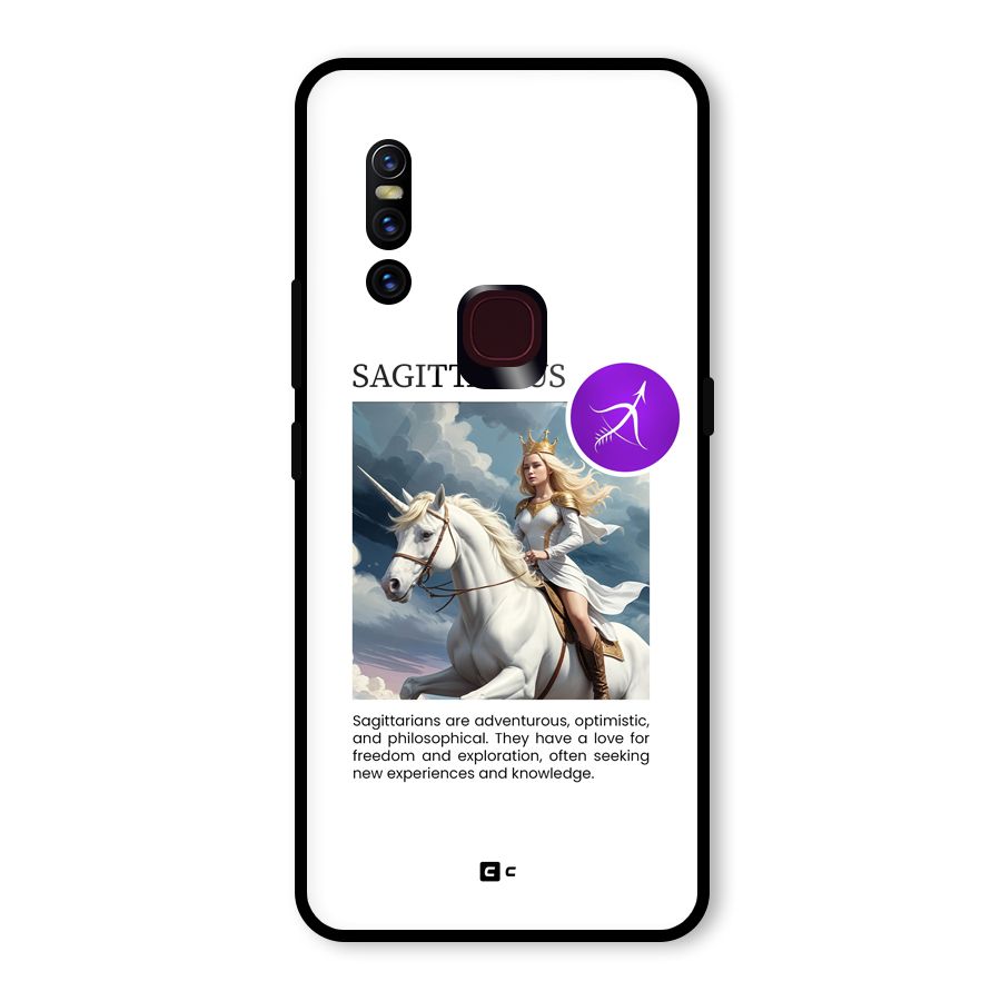 Sparkling Sagittarius Glass Back Case for Vivo V15