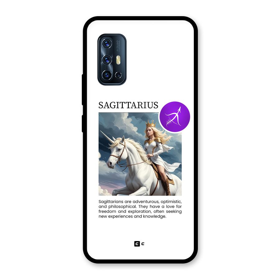 Sparkling Sagittarius Glass Back Case for Vivo V17