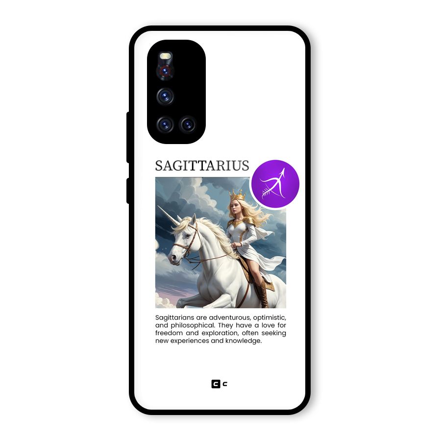 Sparkling Sagittarius Glass Back Case for Vivo V19