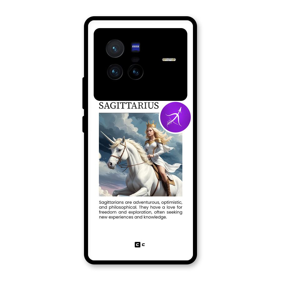 Sparkling Sagittarius Glass Back Case for Vivo X80