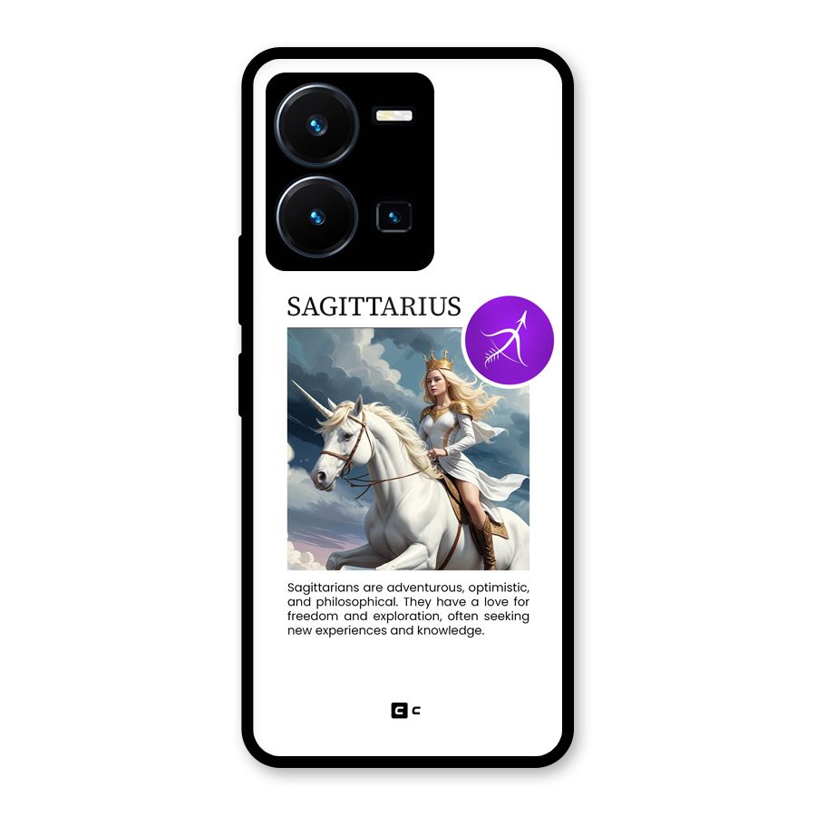 Sparkling Sagittarius Glass Back Case for Vivo Y35