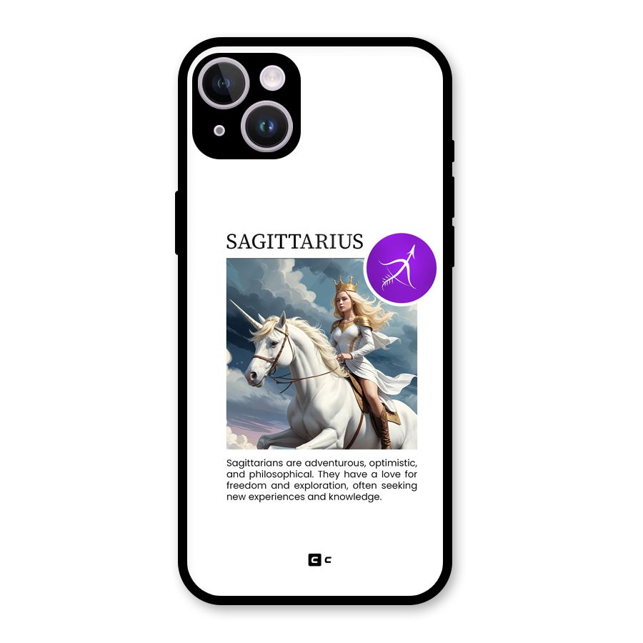 Sparkling Sagittarius Glass Back Case for iPhone 14 Plus