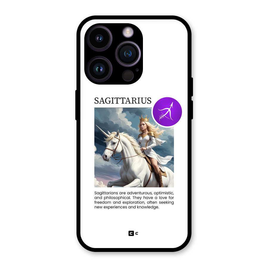 Sparkling Sagittarius Glass Back Case for iPhone 14 Pro