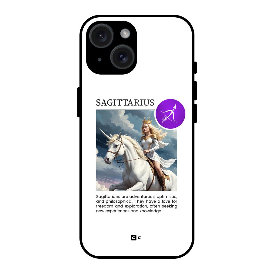 Sparkling Sagittarius Glass Back Case for iPhone 15