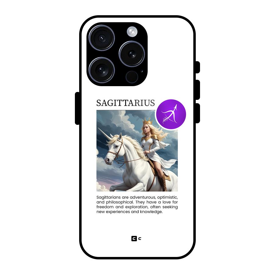 Sparkling Sagittarius Glass Back Case for iPhone 15 Pro