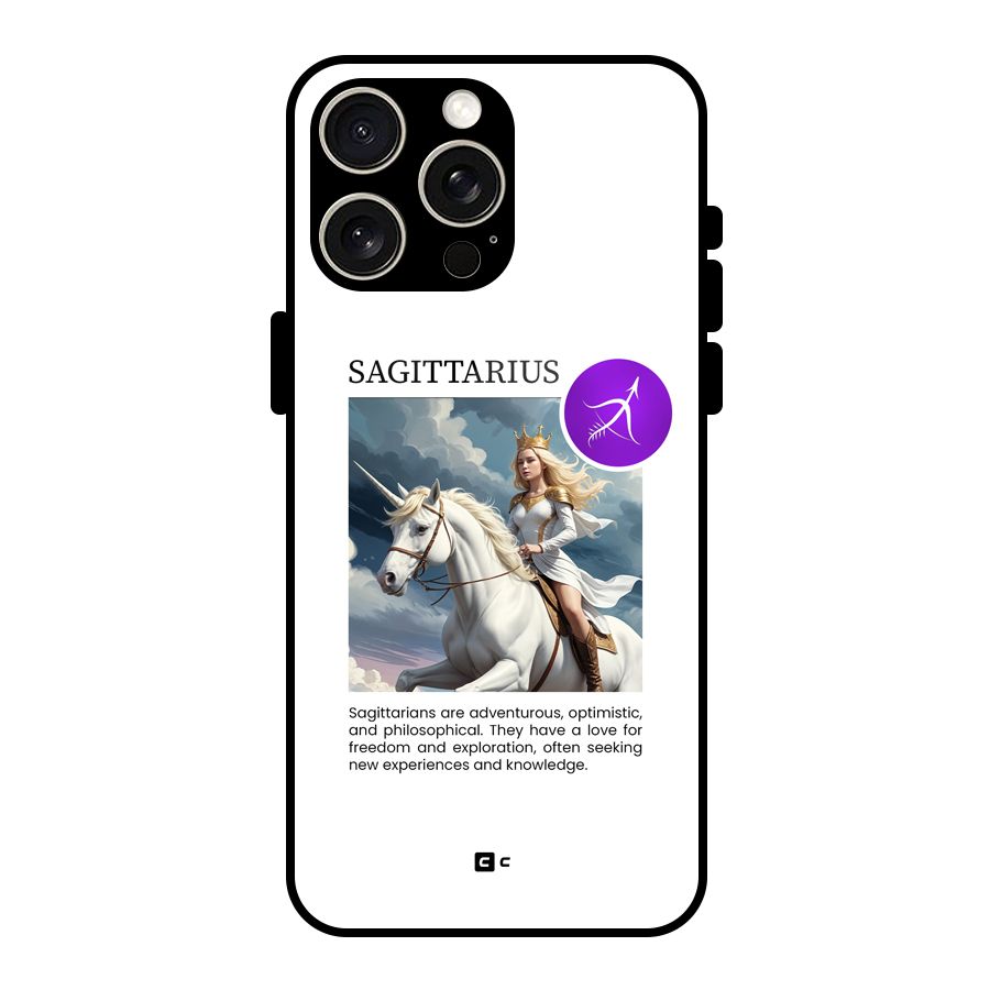 Sparkling Sagittarius Glass Back Case for iPhone 15 Pro Max