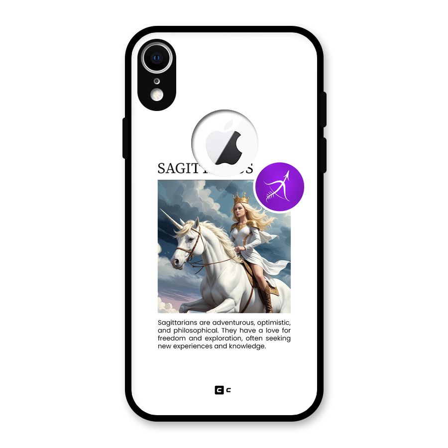 Sparkling Sagittarius Glass Back Case for iPhone XR Logo Cut