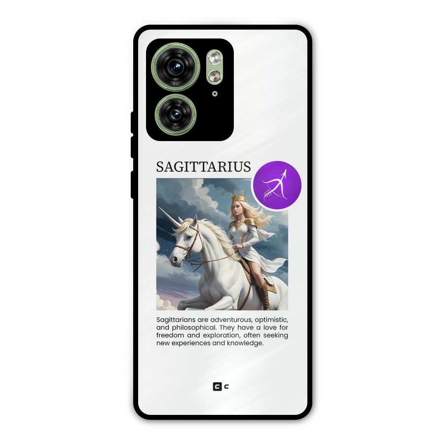 Sparkling Sagittarius Metal Back Case for Motorola Edge 40 5G