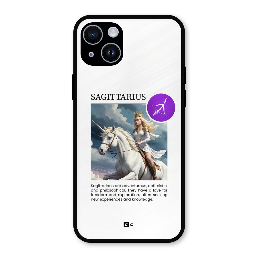 Sparkling Sagittarius Metal Back Case for iPhone 14