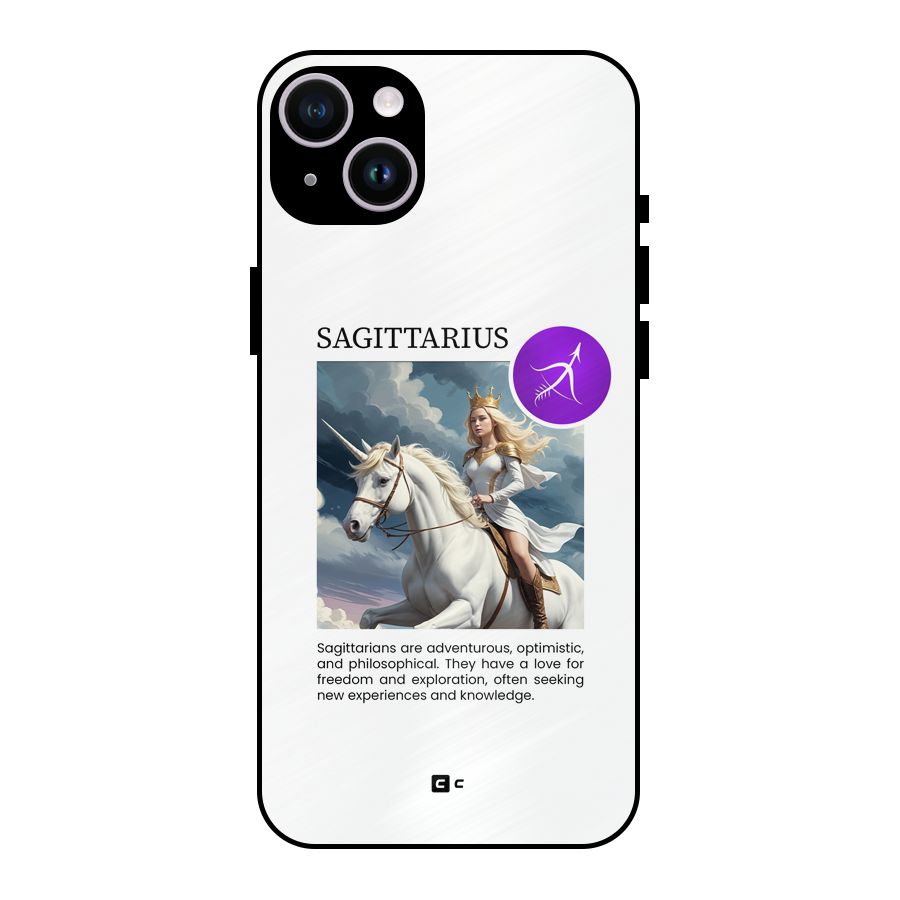 Sparkling Sagittarius Metal Back Case for iPhone 14 Plus