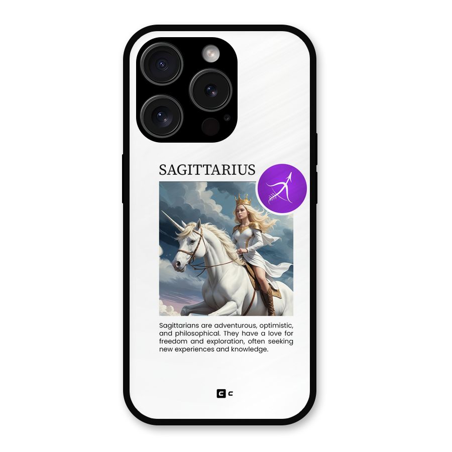 Sparkling Sagittarius Metal Back Case for iPhone 15 Pro