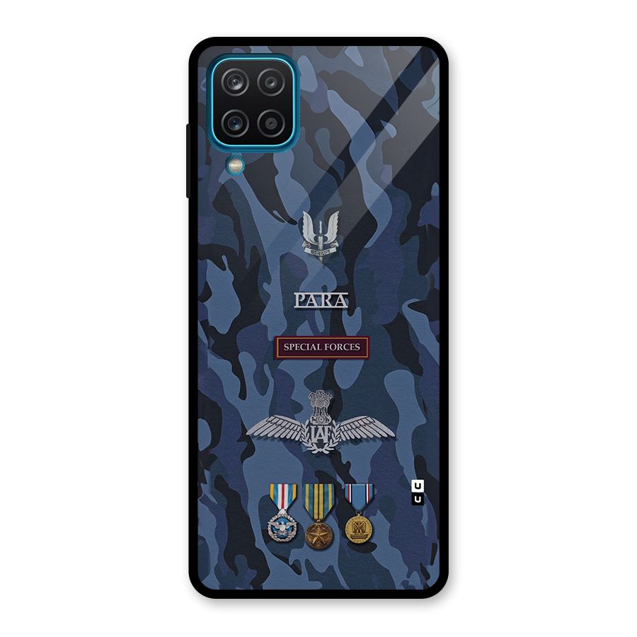 Special Forces Badge Glass Back Case for Galaxy A12