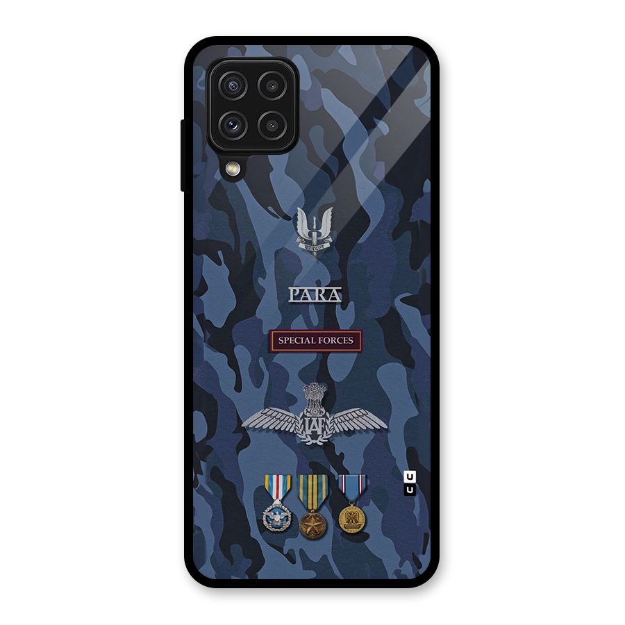 Special Forces Badge Glass Back Case for Galaxy A22 4G