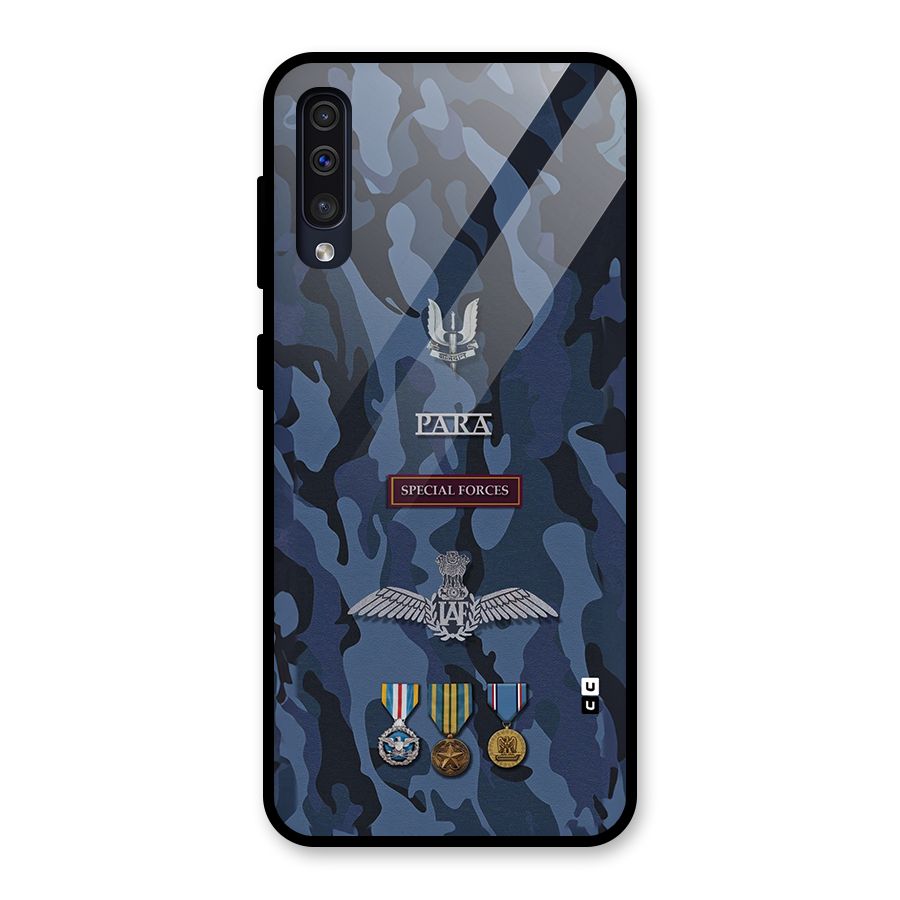 Special Forces Badge Glass Back Case for Galaxy A30s
