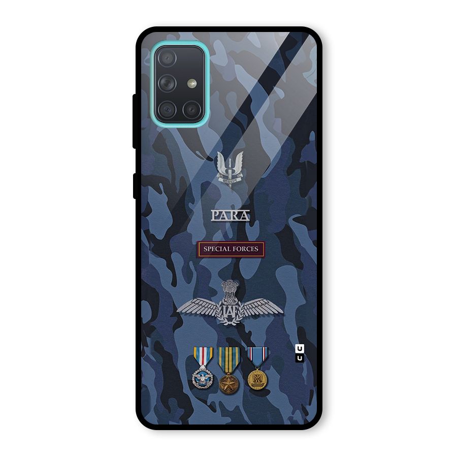 Special Forces Badge Glass Back Case for Galaxy A71