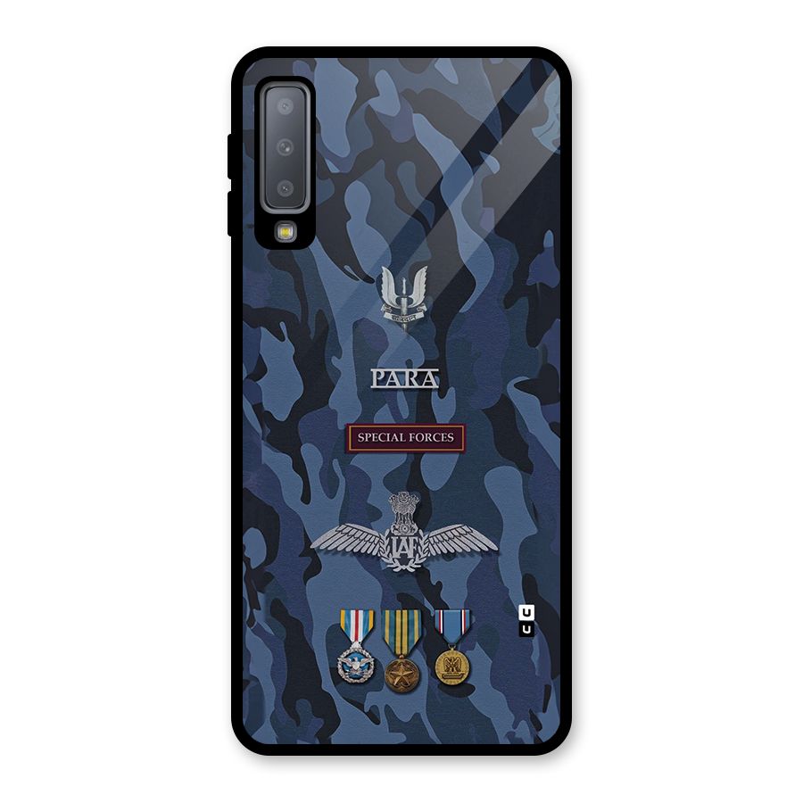 Special Forces Badge Glass Back Case for Galaxy A7 (2018)
