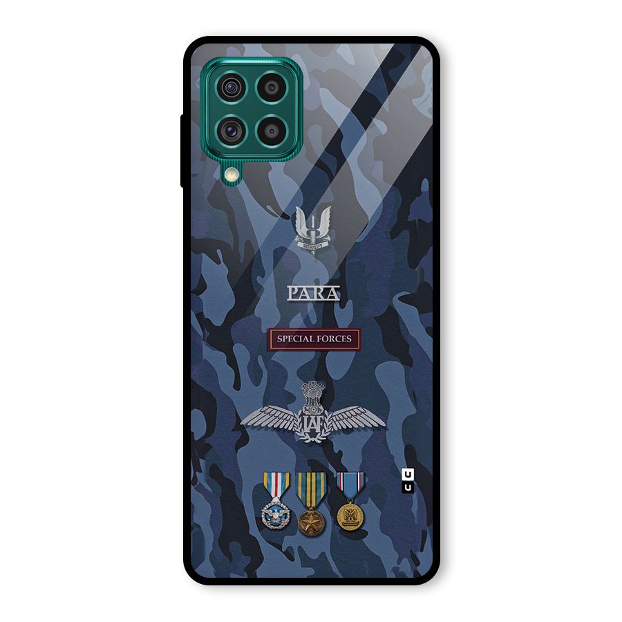 Special Forces Badge Glass Back Case for Galaxy F62