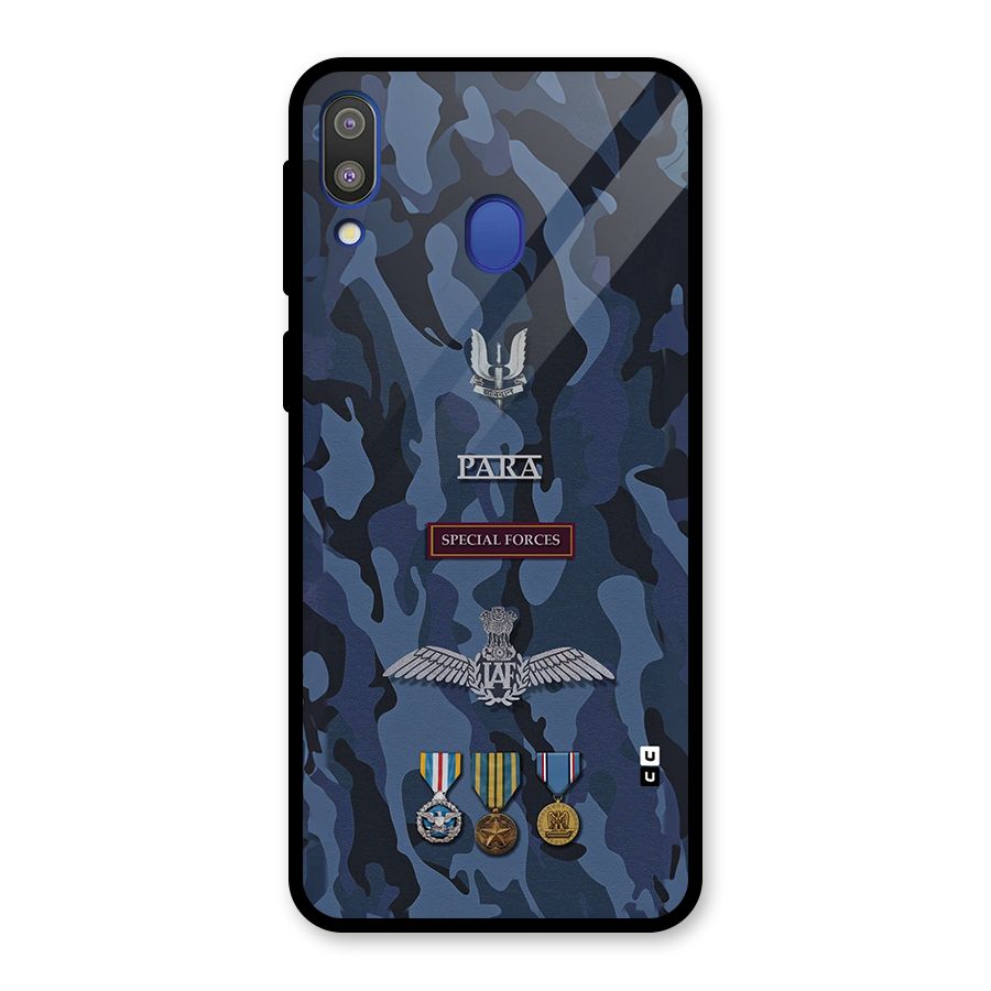 Special Forces Badge Glass Back Case for Galaxy M20