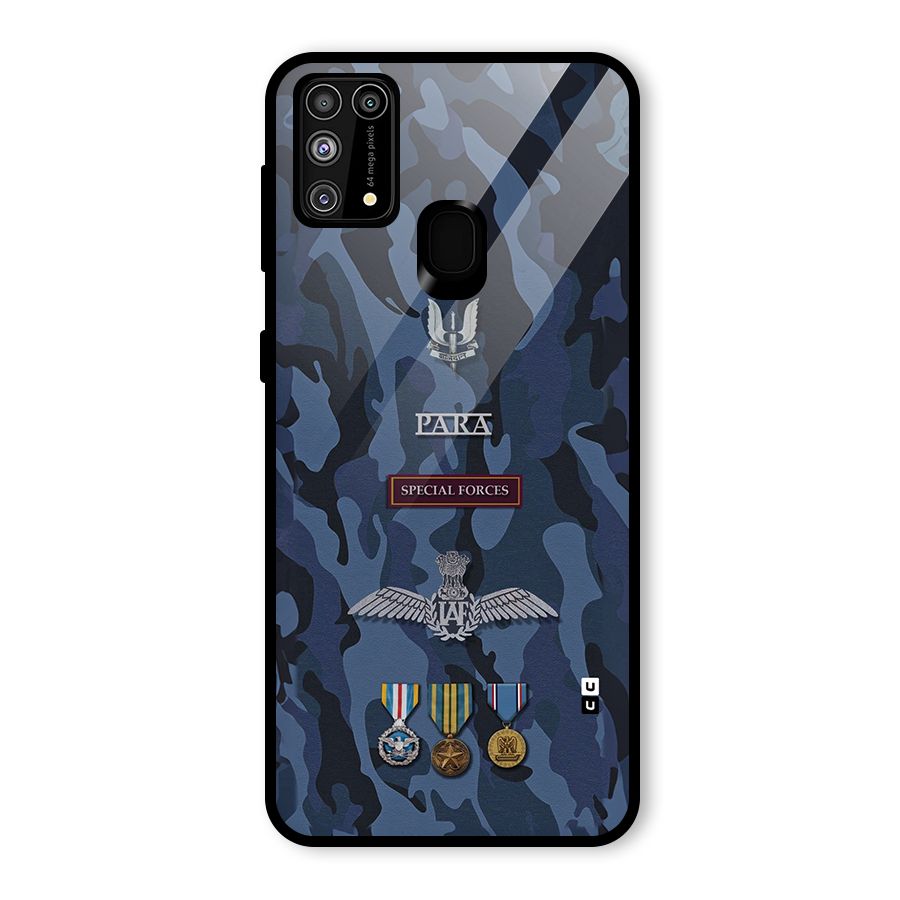 Special Forces Badge Glass Back Case for Galaxy M31