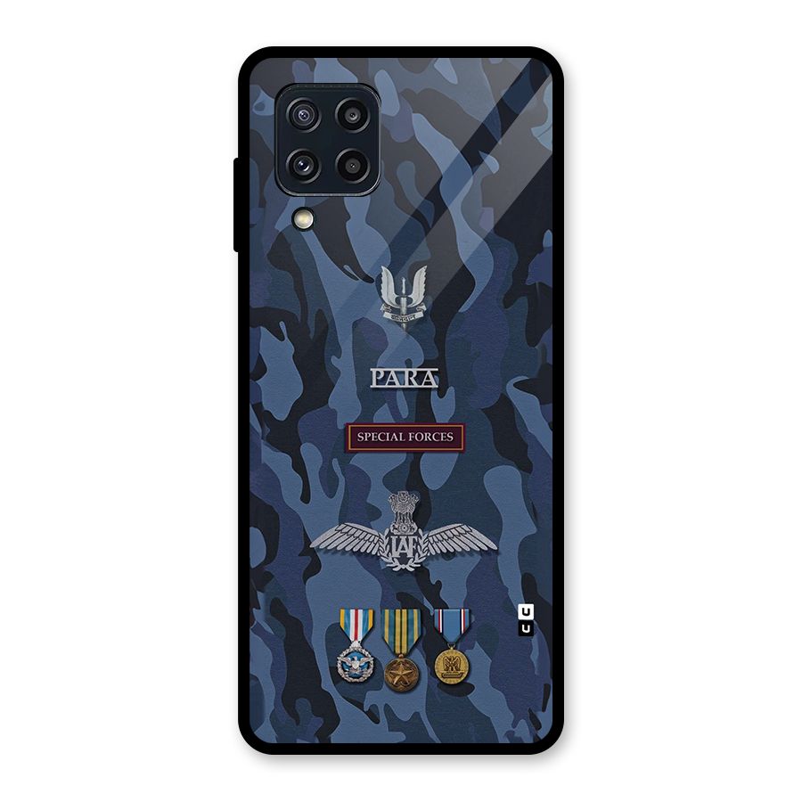 Special Forces Badge Glass Back Case for Galaxy M32