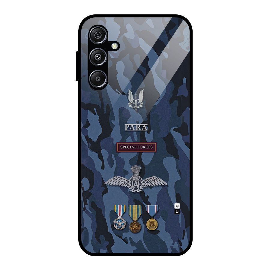 Special Forces Badge Glass Back Case for Galaxy M34 5G