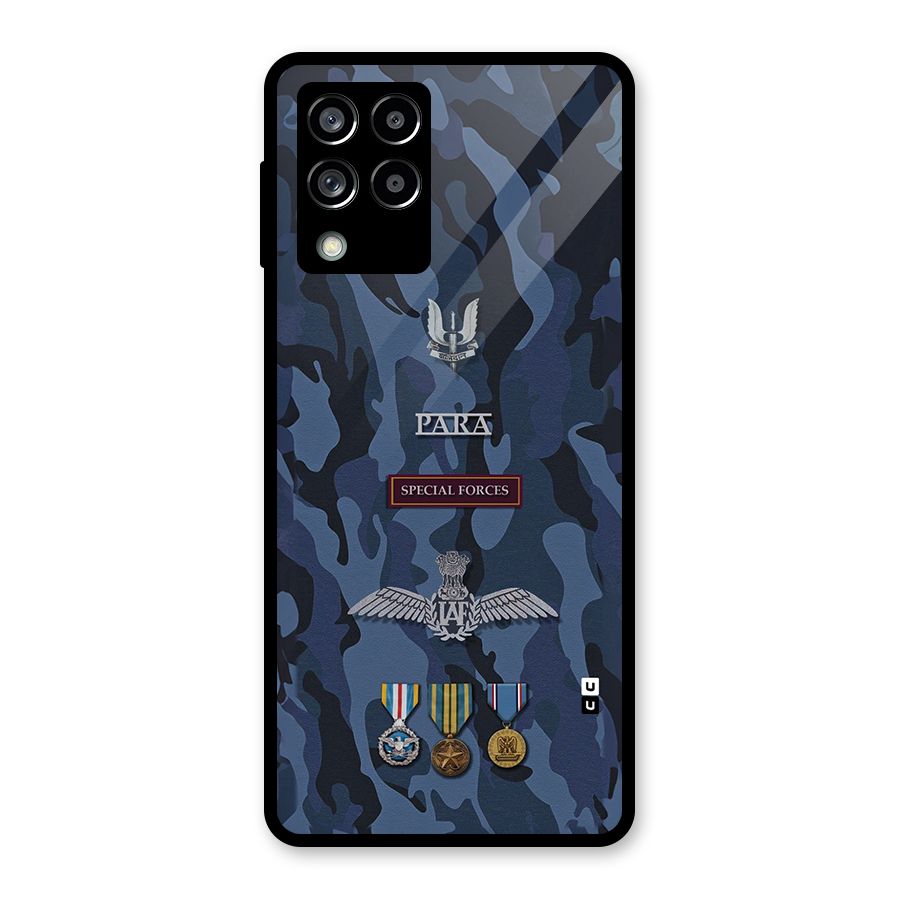 Special Forces Badge Glass Back Case for Galaxy M53 5G