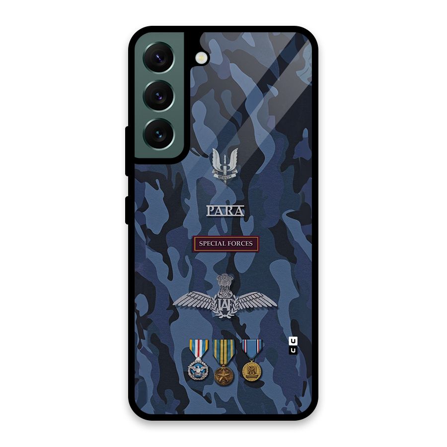 Special Forces Badge Glass Back Case for Galaxy S22 5G