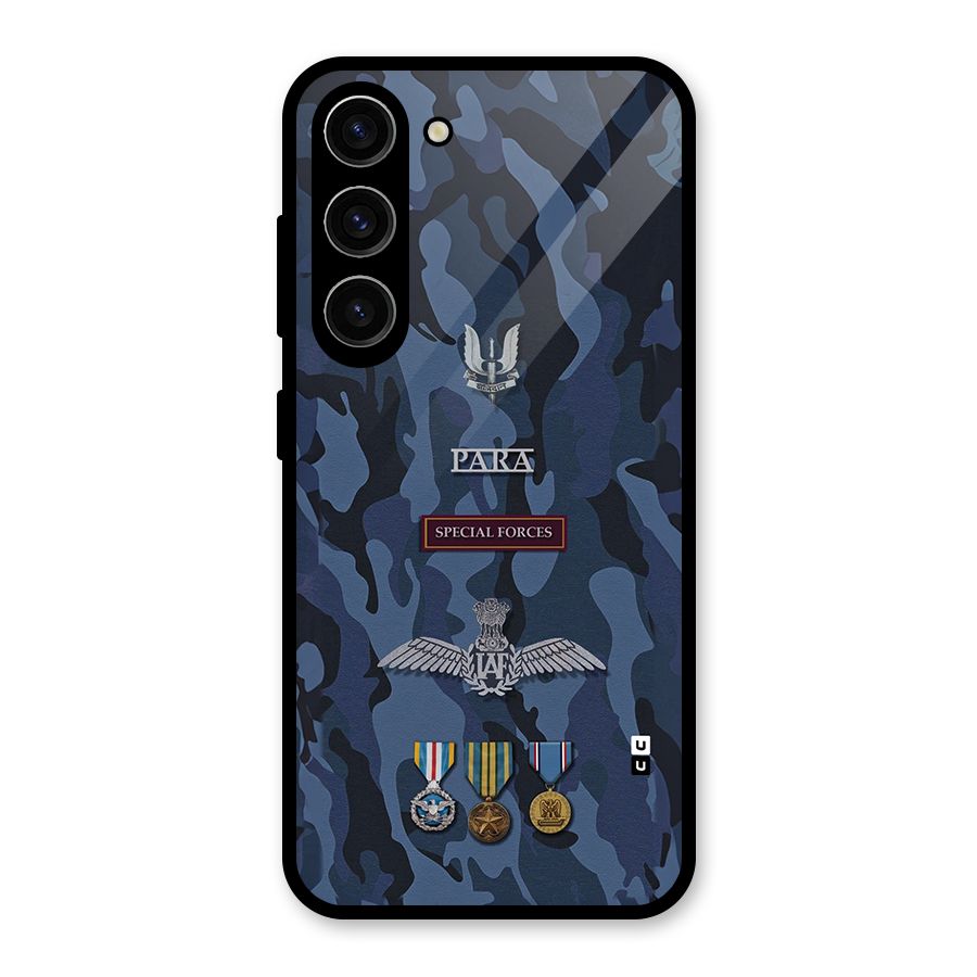 Special Forces Badge Glass Back Case for Galaxy S23