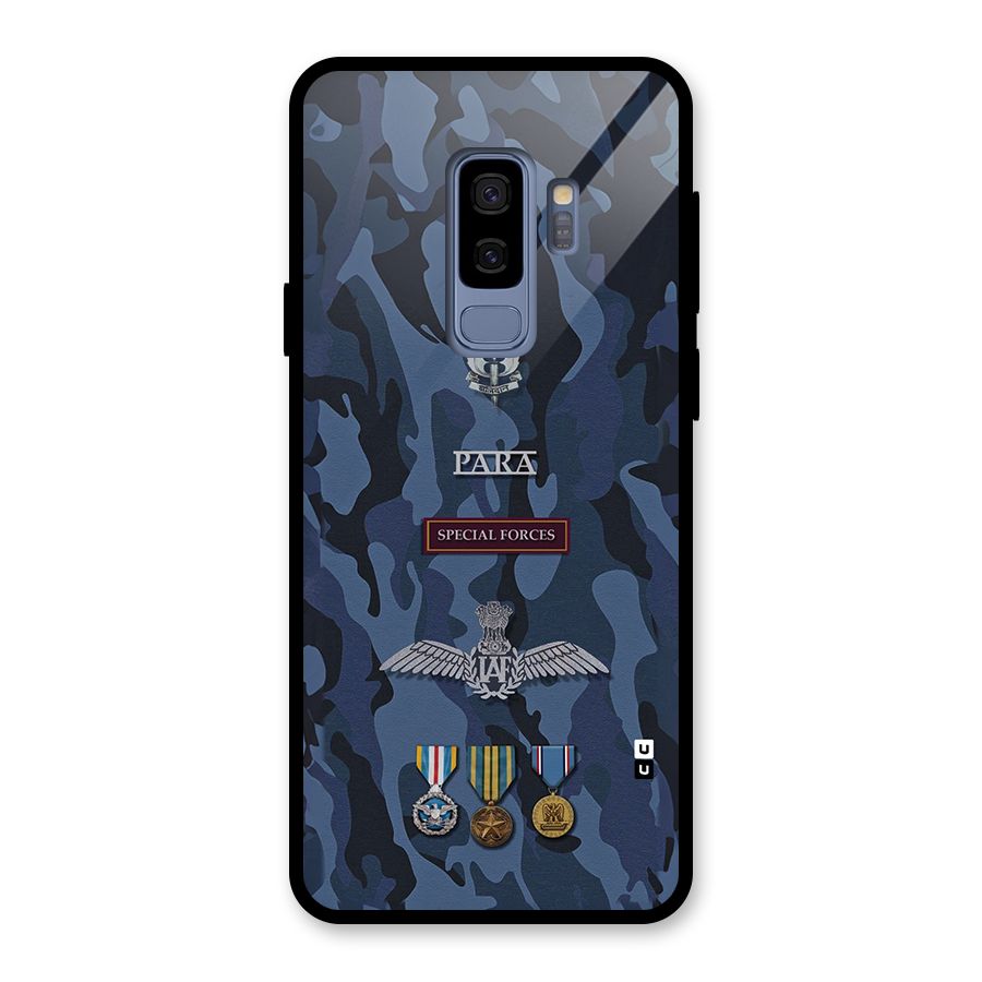 Special Forces Badge Glass Back Case for Galaxy S9 Plus
