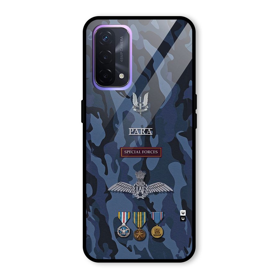 Special Forces Badge Glass Back Case for Oppo A74 5G