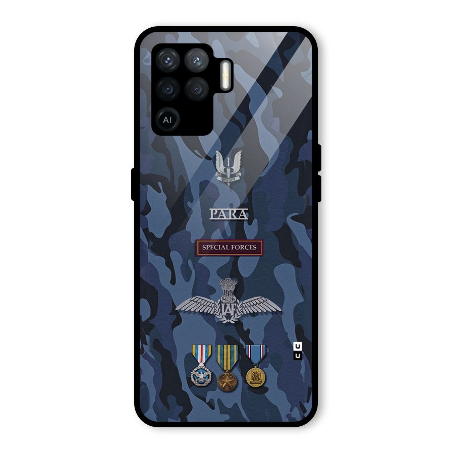 Special Forces Badge Glass Back Case for Oppo F19 Pro