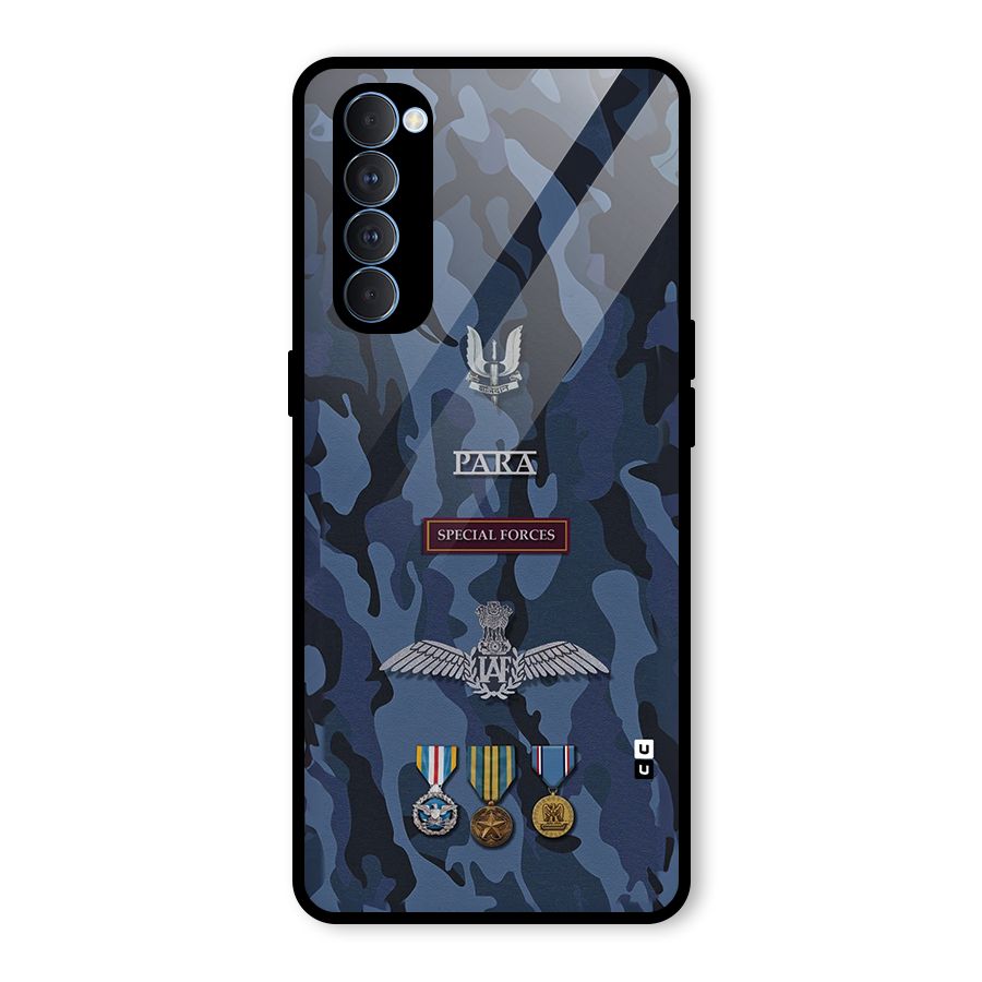 Special Forces Badge Glass Back Case for Oppo Reno4 Pro