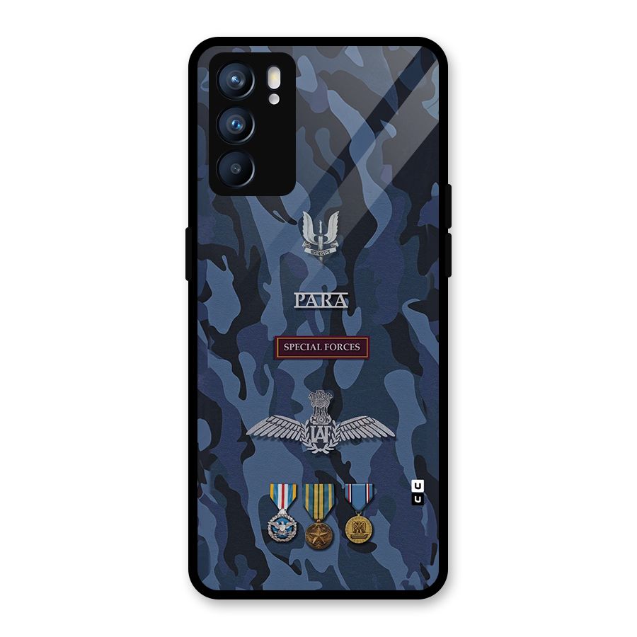 Special Forces Badge Glass Back Case for Oppo Reno6 5G