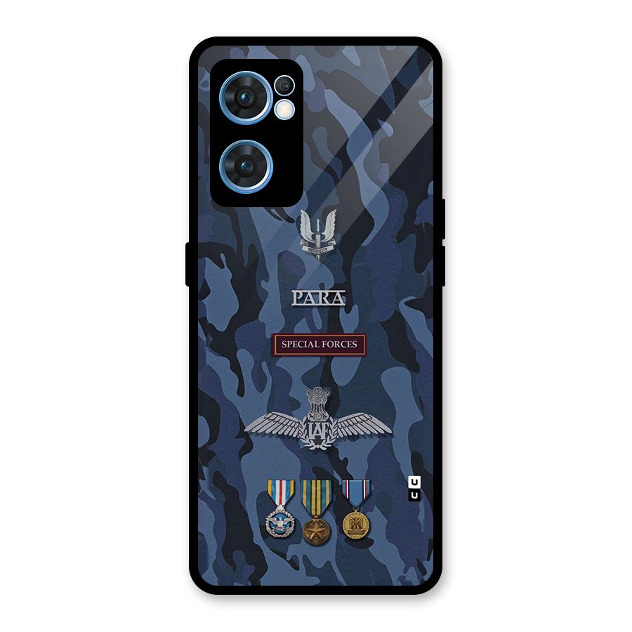 Special Forces Badge Glass Back Case for Oppo Reno7 5G