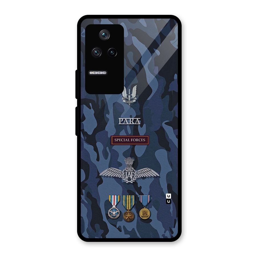 Special Forces Badge Glass Back Case for Poco F4 5G
